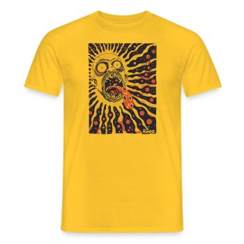 Crazy Psycho Horreur Soleil - T-shirt homme - jaune - Devant - AI Model Male 178 dark (178cm)