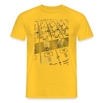 DJ Mixer Knobs - Men's T-Shirt - yellow - Front - AI Model Male 178 dark (178cm)