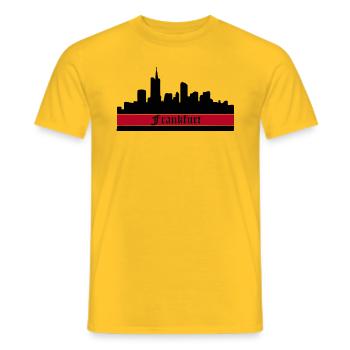 Skyline de Francfort - T-shirt homme - jaune - Devant - AI Model Male 178 dark (178cm)