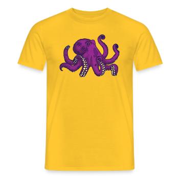 Kraken Design - T-shirt homme - jaune - Devant - AI Model Male 178 dark (178cm)