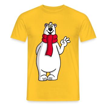 Ours polaire mignon - T-shirt homme - jaune - Devant - AI Model Male 178 dark (178cm)