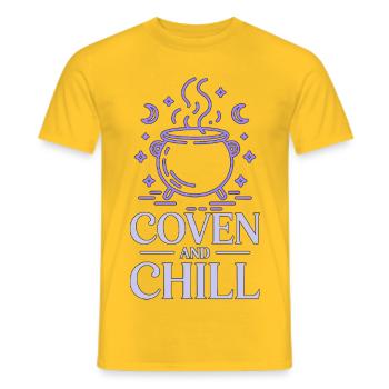 Witchcraft Coven And Chill Tarot Reading Wicca - Men's T-Shirt - yellow - Front - AI Model Male 178 dark (178cm)