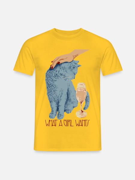 WAS EIN MÄDCHEN WILL - Männer T-Shirt - Gelb