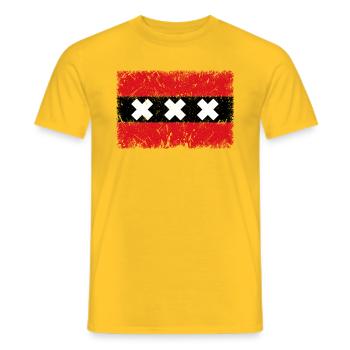 Amsterdam VINTAGE - T-shirt homme - jaune - Devant - AI Model Male 178 dark (178cm)