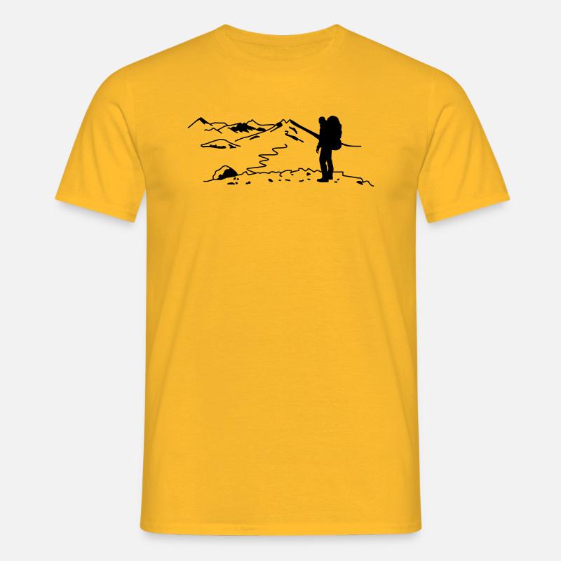 Backpacker - Wanderer - Männer T-Shirt - Gelb