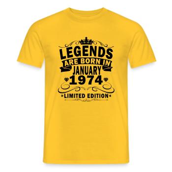 50th Anniversary Limited Edition 01/1974 - Men's T-Shirt - yellow - Front - AI Model Male 178 dark (178cm)