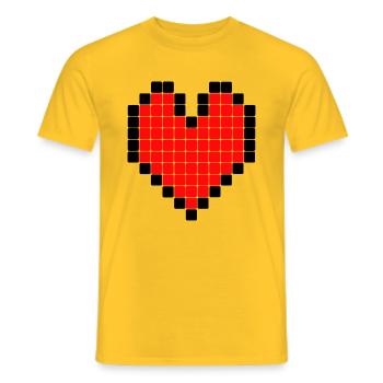Rigged Poker - Pixel Art - Coeur - T-shirt homme - jaune - Devant - AI Model Male 178 dark (178cm)