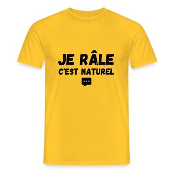 Je râle c est naturel humour raler drôle - T-shirt homme - jaune - Devant - AI Model Male 178 dark (178cm)