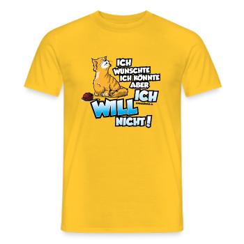 Chat ne veut pas - tee shirt - T-shirt homme - jaune - Devant - AI Model Male 178 dark (178cm)
