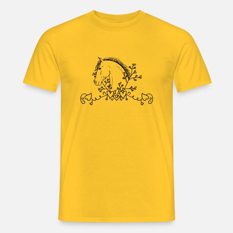 Plferdekopf mit Herz - Männer T-Shirt - Gelb