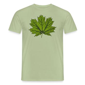 Maple / Leaf - Men's T-Shirt - sage - Front - AI Model Male 178 light (178cm)