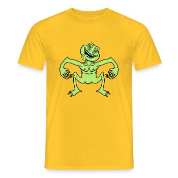 verrueckt daemon gnom klein horror halloween gesic - Männer T-Shirt - Gelb - Vorne - AI Model Male 178 dark (178cm)
