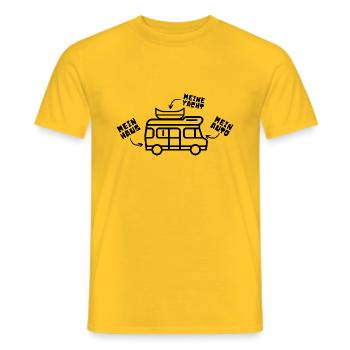 Lustiges Camper Wohnmobil Vanlife Shirt - Männer T-Shirt - Gelb - Vorne - AI Model Male 178 dark (178cm)