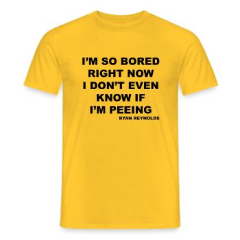 Ryan Reynolds quote - Men's T-Shirt - yellow - Front - AI Model Male 178 dark (178cm)