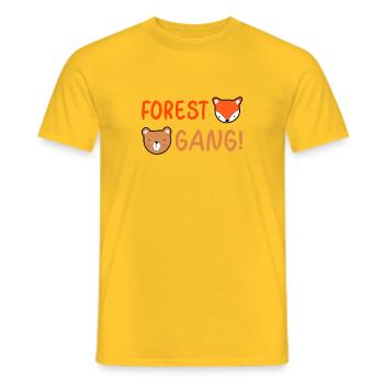 forêt gang ours et renard cadeau enfants - T-shirt homme - jaune - Devant - AI Model Male 178 dark (178cm)