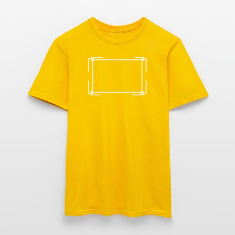 Rectangular frame in white basic text Men's T-shirt