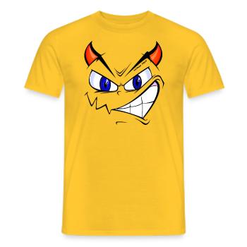 Fucking smile diable - T-shirt homme - jaune - Devant - AI Model Male 178 dark (178cm)