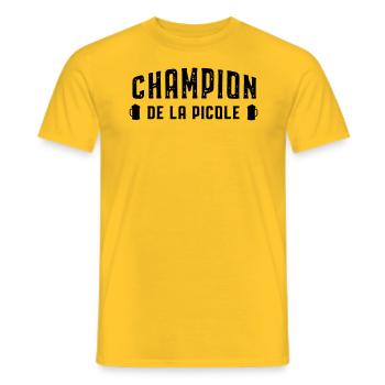 Alcool humour picoler - T-shirt homme - jaune - Devant - AI Model Male 178 dark (178cm)