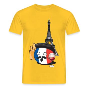 FranceBall - Men's T-Shirt - yellow - Front - AI Model Male 178 dark (178cm)