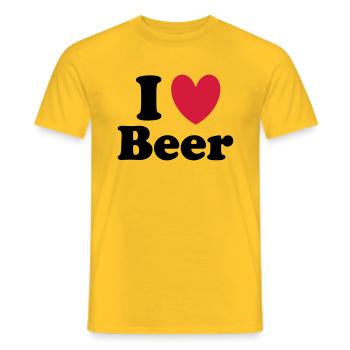 Beer - Men's T-Shirt - yellow - Front - AI Model Male 178 dark (178cm)