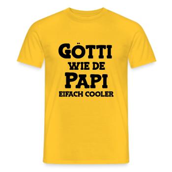 Götti wie de Papi bescht Götti Patenonkel Schweiz - Männer T-Shirt - Gelb - Vorne - AI Model Male 178 dark (178cm)