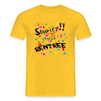 Rentree 3 - T-shirt homme - jaune - Devant - AI Model Male 178 dark (178cm)