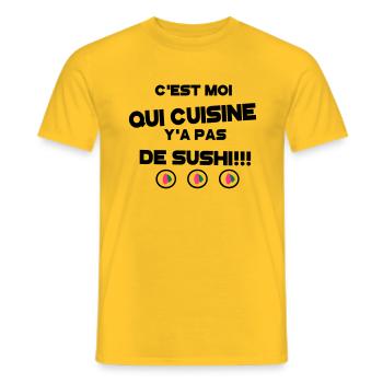 y'a pas de sushi 5 - T-shirt homme - jaune - Devant - AI Model Male 178 dark (178cm)