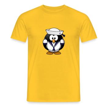 Pingouin avec ancre - T-shirt homme - jaune - Devant - AI Model Male 178 dark (178cm)