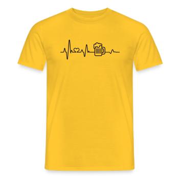 Beer Lovers Beer Drinkers Gift Beer Mug Beer - Men's T-Shirt - yellow - Front - AI Model Male 178 dark (178cm)