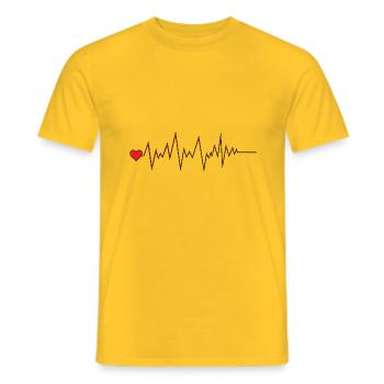 Hearts eu - Men's T-Shirt - yellow - Front - AI Model Male 178 dark (178cm)