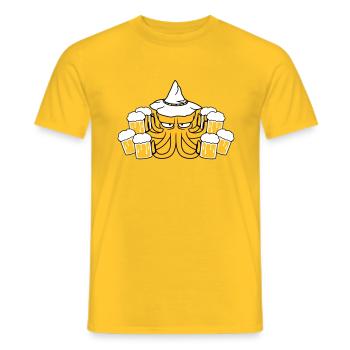 bier saufen trinken durst party feiern - Männer T-Shirt - Gelb - Vorne - AI Model Male 178 dark (178cm)