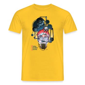 esc - every second counts - Männer T-Shirt - Gelb - Vorne - AI Model Male 178 dark (178cm)