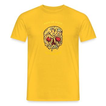 Pizza Crâne Pizza Salami - T-shirt homme - jaune - Devant - AI Model Male 178 dark (178cm)
