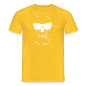 Totenkopf Sonnenbrille Joint Geschenk - Männer T-Shirt - Gelb - Vorne - AI Model Male 178 dark (178cm)