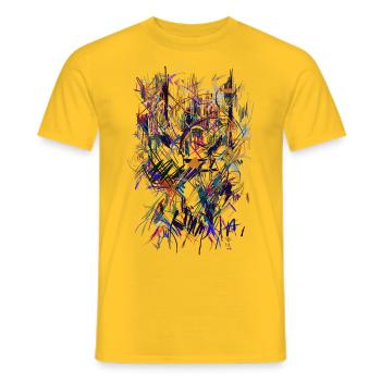 abstract art - Men's T-Shirt - yellow - Front - AI Model Male 178 dark (178cm)