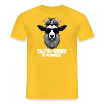 Funny sheep design with saying - Men's T-Shirt - yellow - Front - AI Model Male 178 dark (178cm)