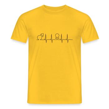 ECG Homme Femme symboles idée cadeau rythme cardiaque - T-shirt homme - jaune - Devant - AI Model Male 178 dark (178cm)