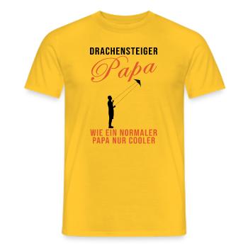 Drachensteiger Papa Spruch Drachenfliegen Geschenk - Männer T-Shirt - Gelb - Vorne - AI Model Male 178 dark (178cm)