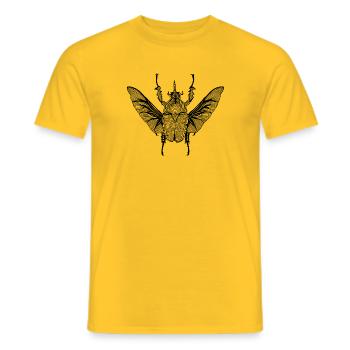 Kaefer Line Art Tier Natur Design - Männer T-Shirt - Gelb - Vorne - AI Model Male 178 dark (178cm)