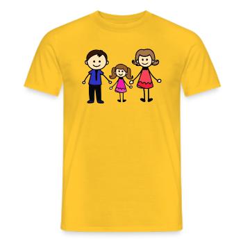 Familie Familie Eltern Tochter Corka - Männer T-Shirt - Gelb - Vorne - AI Model Male 178 dark (178cm)