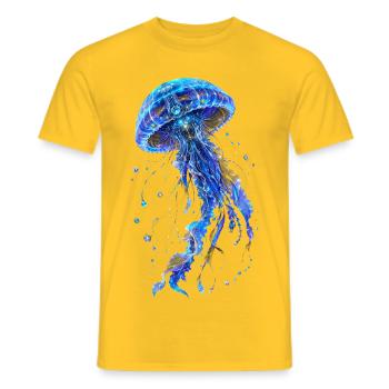 Méduse Bleue Étoilée - T-shirt homme - jaune - Devant - AI Model Male 178 dark (178cm)