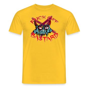 Devil skull - Men's T-Shirt - yellow - Front - AI Model Male 178 dark (178cm)