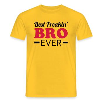 Bro - Men's T-Shirt - yellow - Front - AI Model Male 178 dark (178cm)
