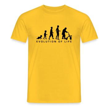 evolution_life_man_b - Männer T-Shirt - Gelb - Vorne - AI Model Male 178 dark (178cm)