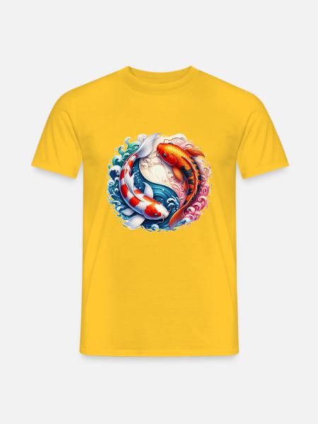 Koi-Karpfen - Männer T-Shirt - Gelb