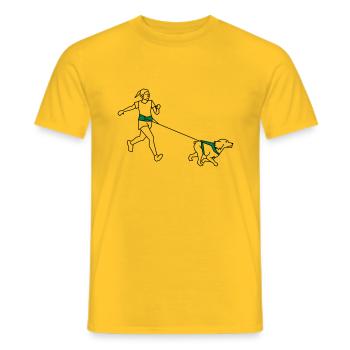 Canicross - Männer T-Shirt - Gelb - Vorne - AI Model Male 178 dark (178cm)