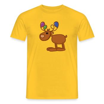 rentier mit farben - Männer T-Shirt - Gelb - Vorne - AI Model Male 178 dark (178cm)