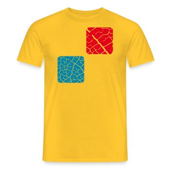 Design carré minimal - T-shirt homme - jaune - Devant - AI Model Male 178 dark (178cm)