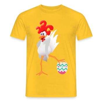 Easter rooster - Men's T-Shirt - yellow - Front - AI Model Male 178 dark (178cm)