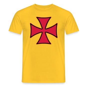 maltese cross - T-shirt homme - jaune - Devant - AI Model Male 178 dark (178cm)